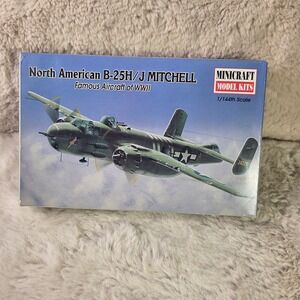 Minicraft North American B-25H/J Mitchell WWII Aircraft Model Kit 1/144 14405
